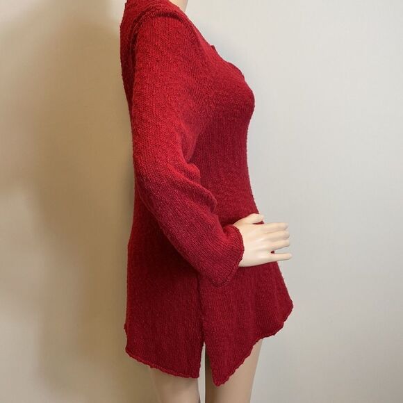 Tommy Bahama cotton blend red nubby v-neck pullover sweater size M - Picture 4 of 9